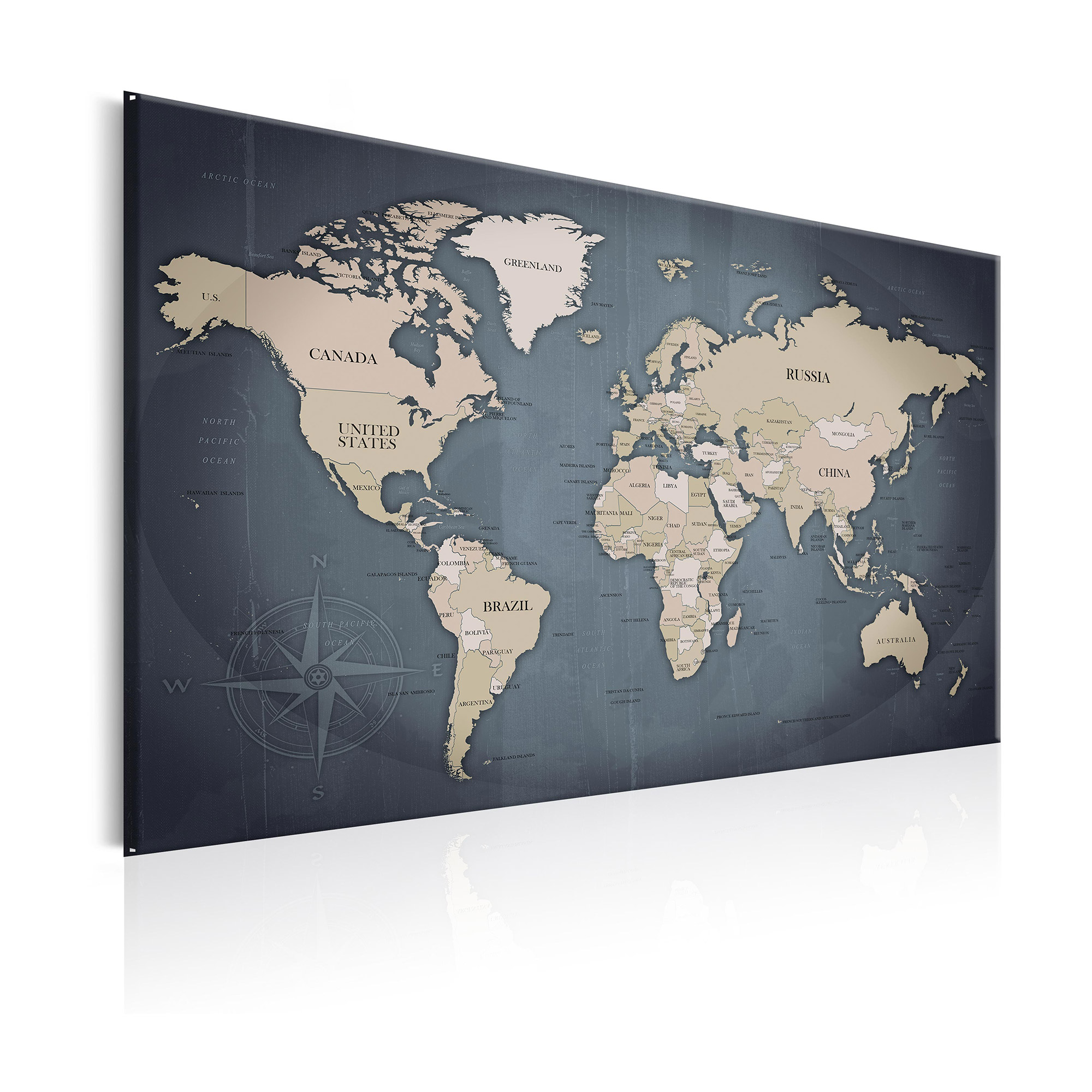 Tavla Arkiio World Map Shades Of Grey