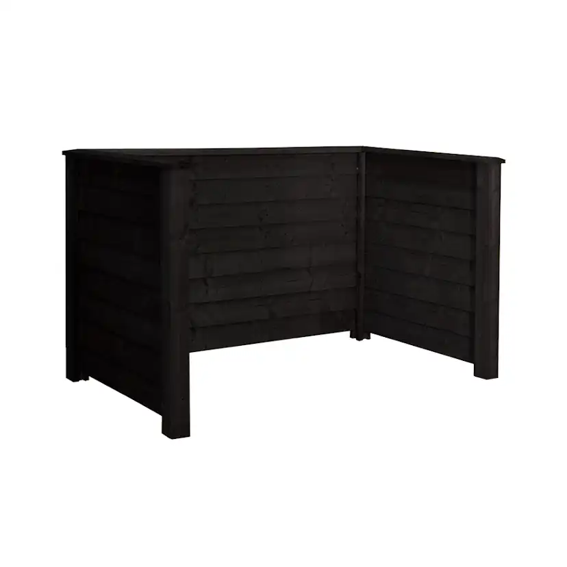 PLUS Klink profil avfallsskjul 192x108x104 cm. (LxBxH) Bygg Grundmålad Svart