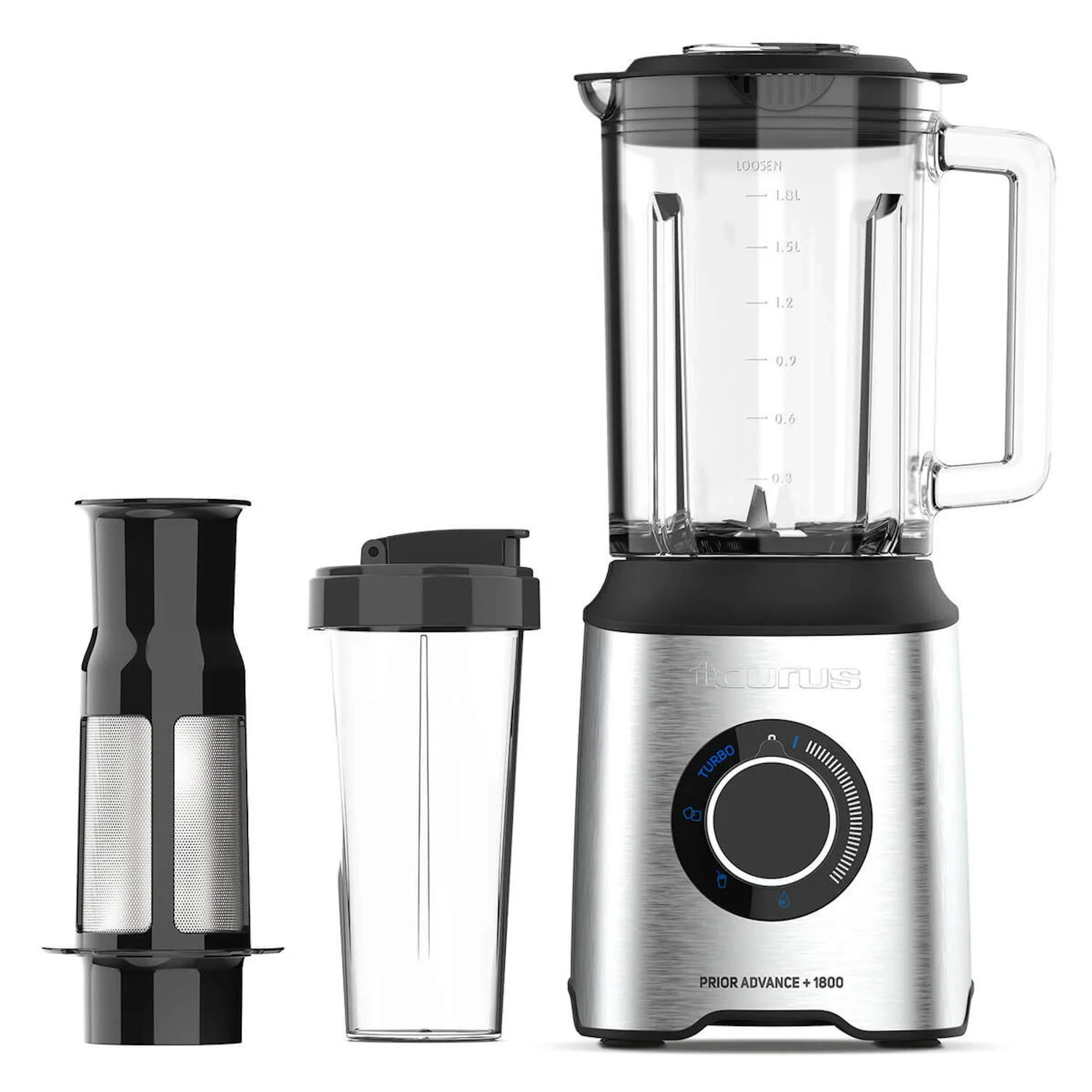 Blender TAURUS Prior Advance+ 1800W med Pulpfilter - Rostfritt Stål