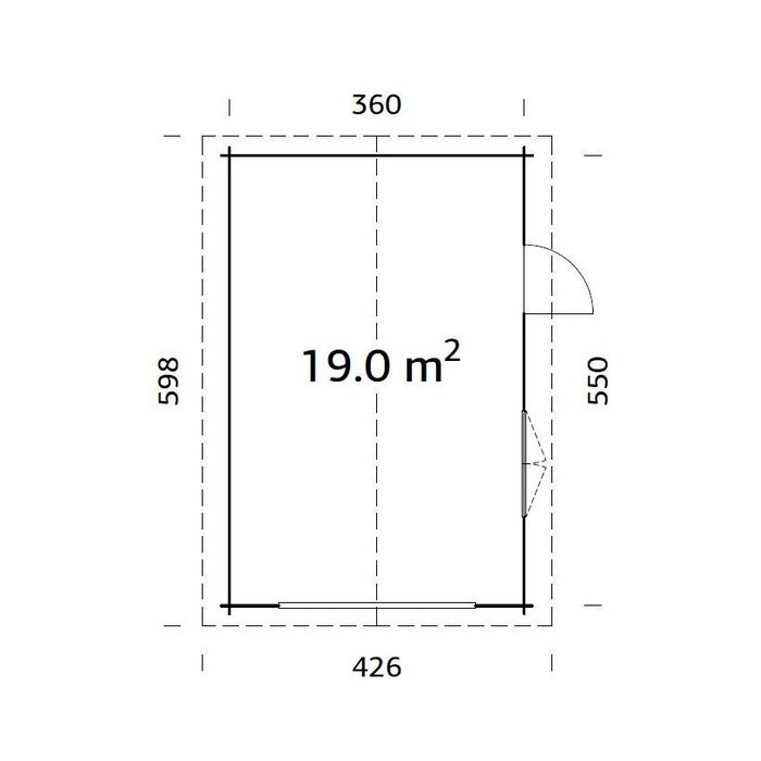 Garage Palmako Roger 19,0 m2 utan Port