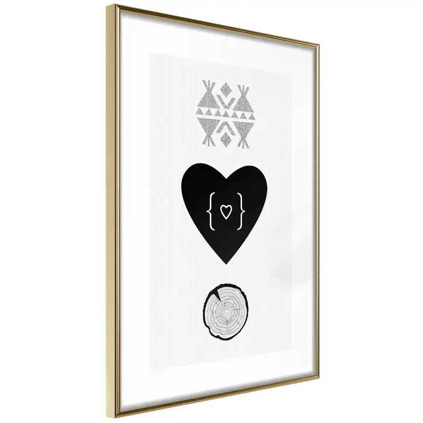 Poster Artgeist Affisch Heart and Tree Trunk
