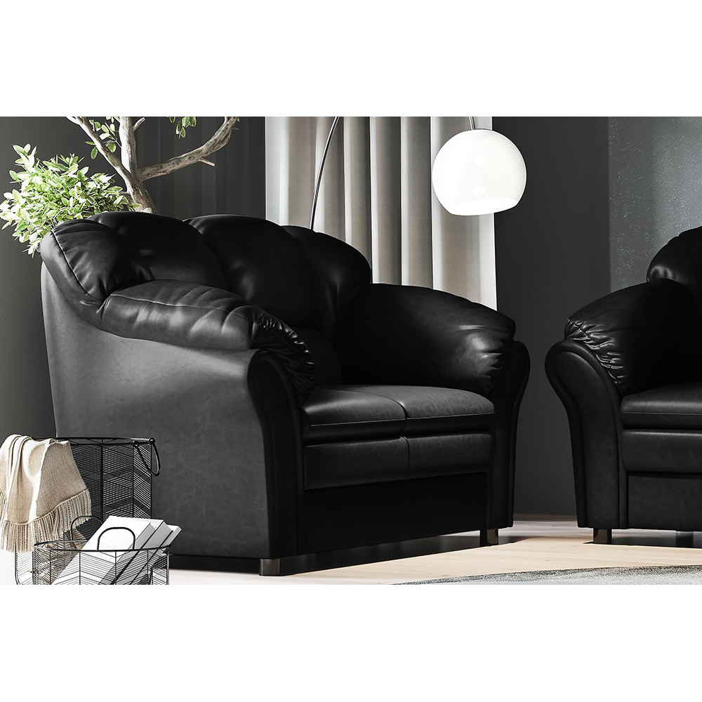 Salvador 2-sits Soffa Svart PU Svart