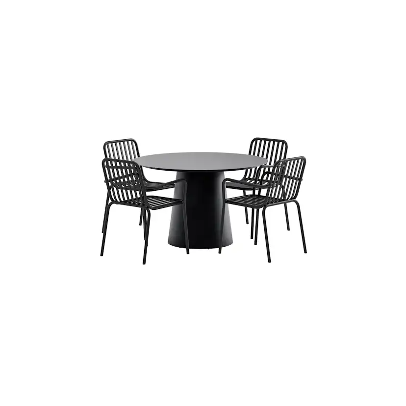 Matgrupp Utomhus Venture Home Lanzo Ø120 cm med 4 st Peking Trädgårdsstolar