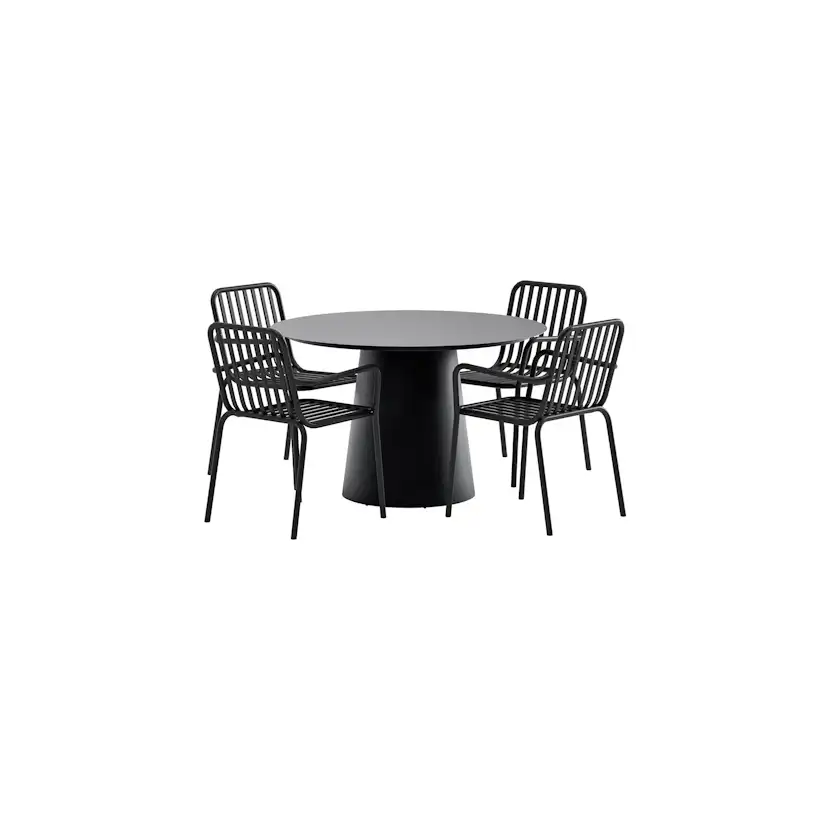 Matgrupp Utomhus Venture Home Lanzo Ø120 cm med 4 st Peking Trädgårdsstolar