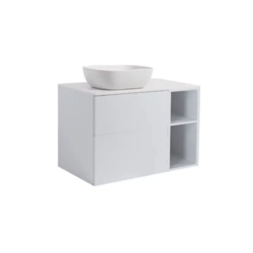 A IS60+30Ö GRÅ BS VIT+TS REKVI Färg: Ljusgrå, Färg Tvättställ: Vit, Färg Bänkskiva: Vit, Rektangulär Form, Storlek: 740x908 mm