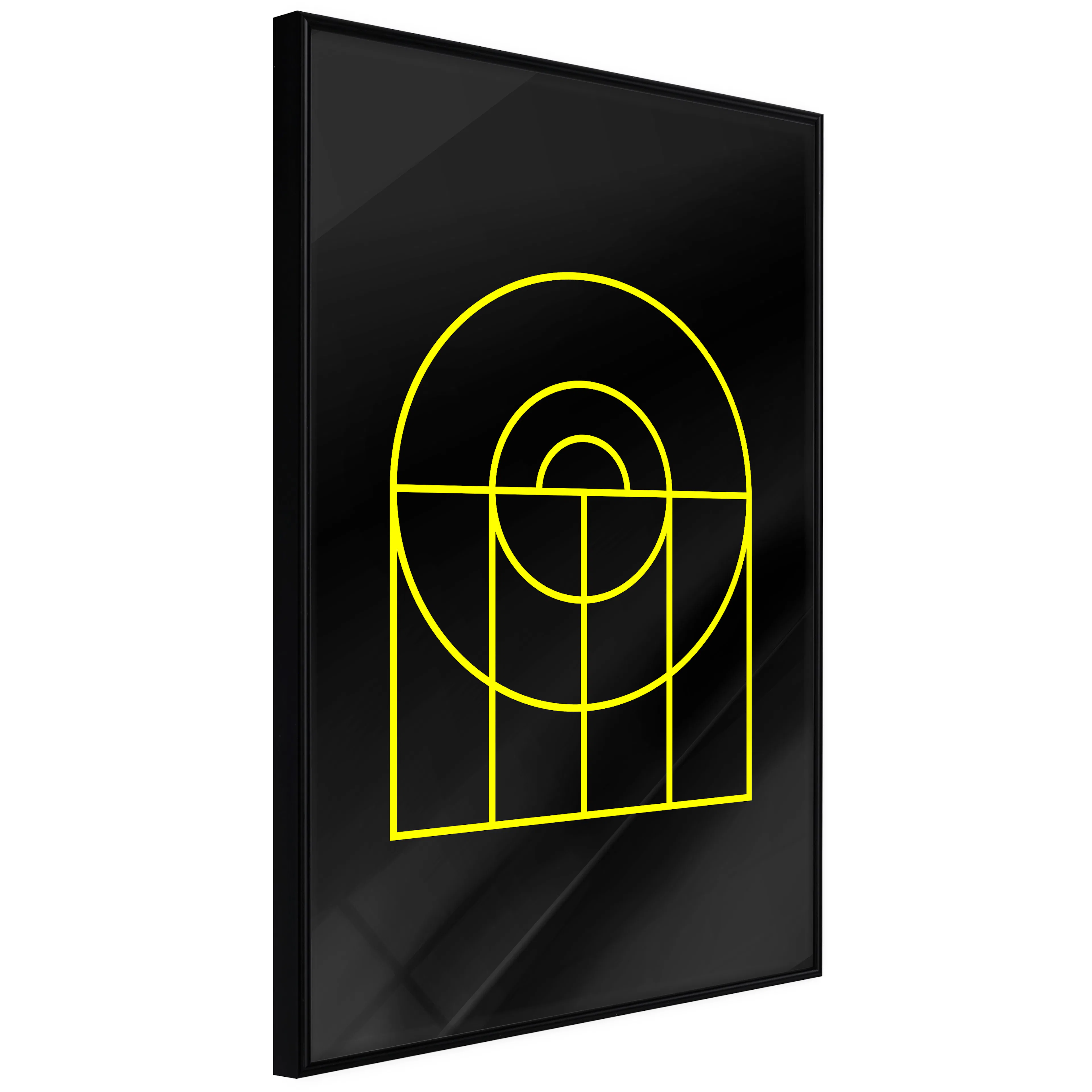 Affisch - Black Geometry [Poster] 20x30 Svart ram, 20x30 cm
