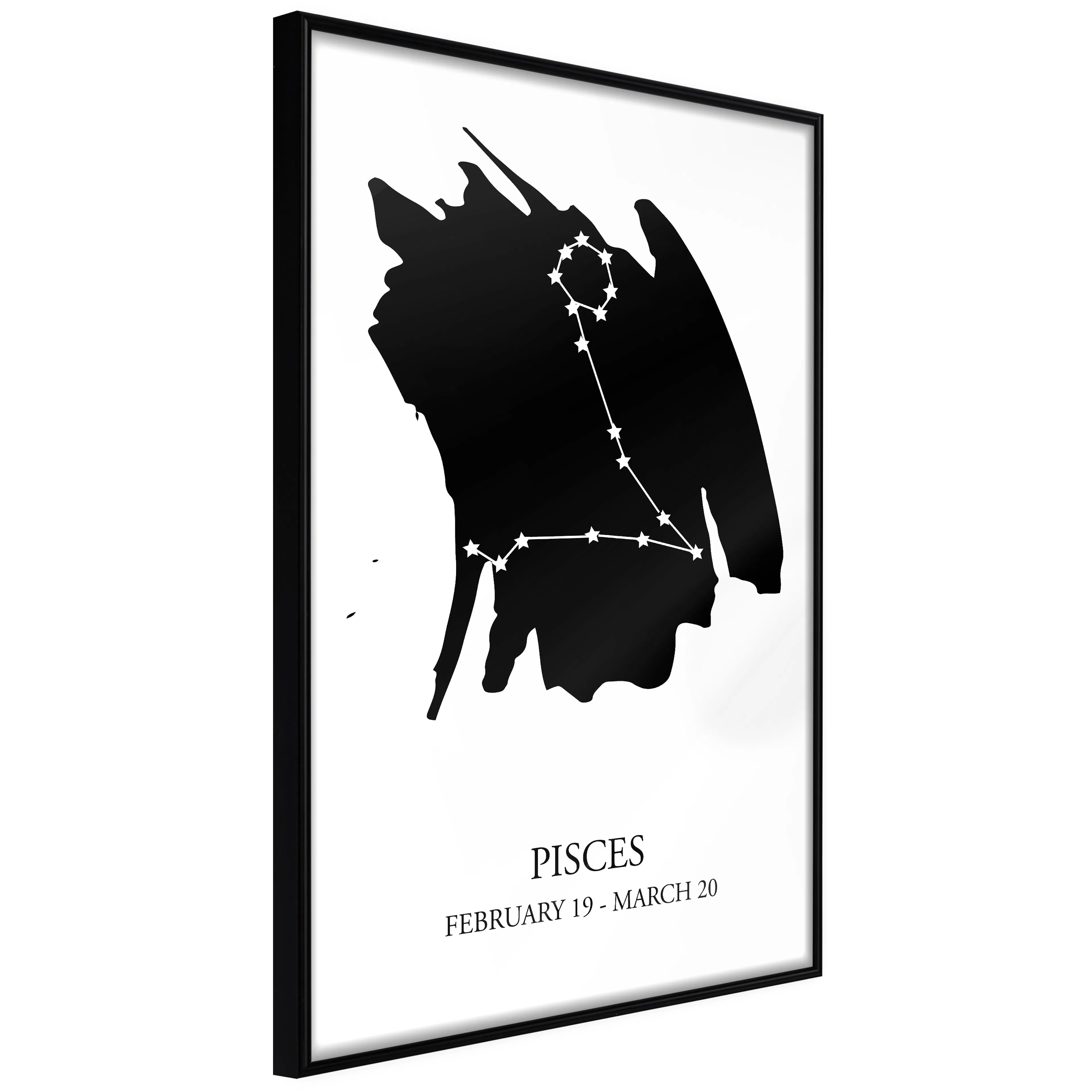 Affisch - Zodiac Signs: Pisces [Poster] 20x30 Svart ram, 20x30 cm