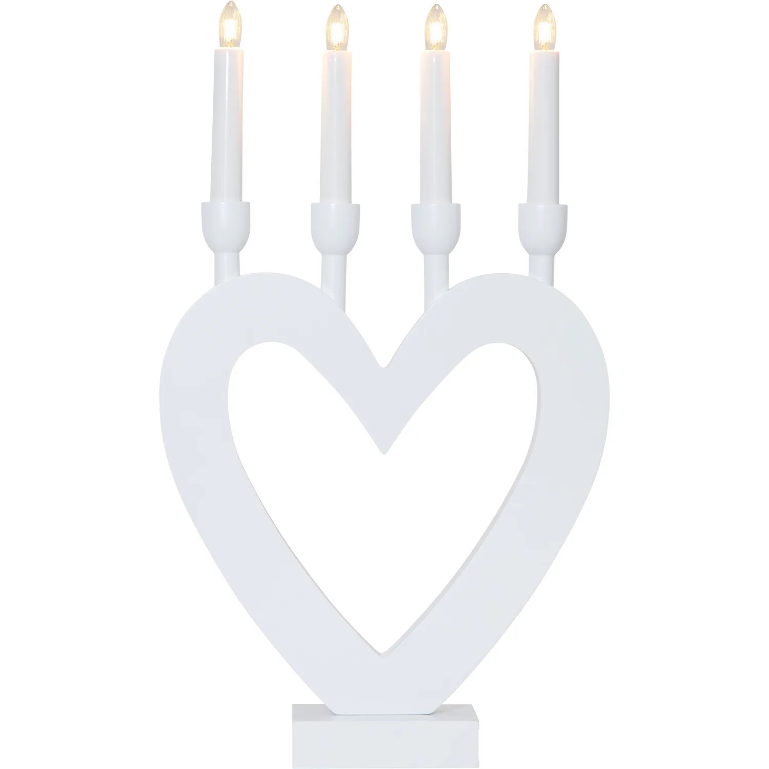 Candlestick heart 4L Vit