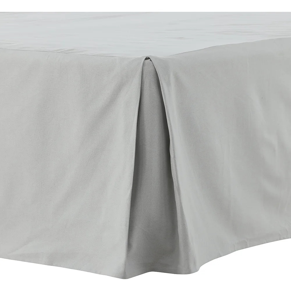 Ziggy Bed Skirt Cotton streight - Light Grey / - 200*180 Grå, 180x200 cm
