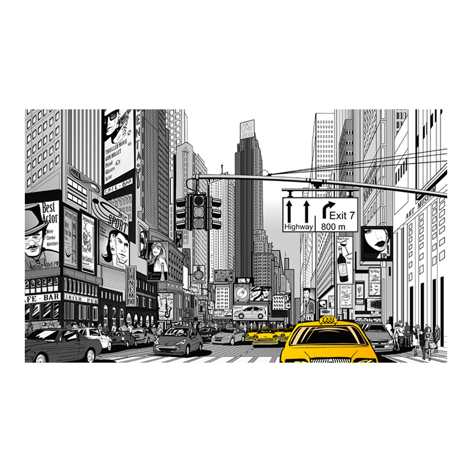 Fototapet Arkiio Gula taxibilar i NYC 450x270 cm