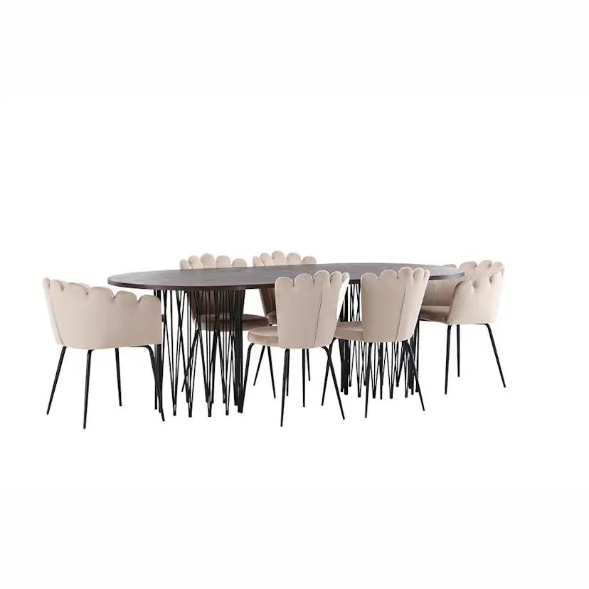 Matgrupp furniture/fashion Stone med 4 Limhamn Light Stolar och 2 Limhamn Stolar