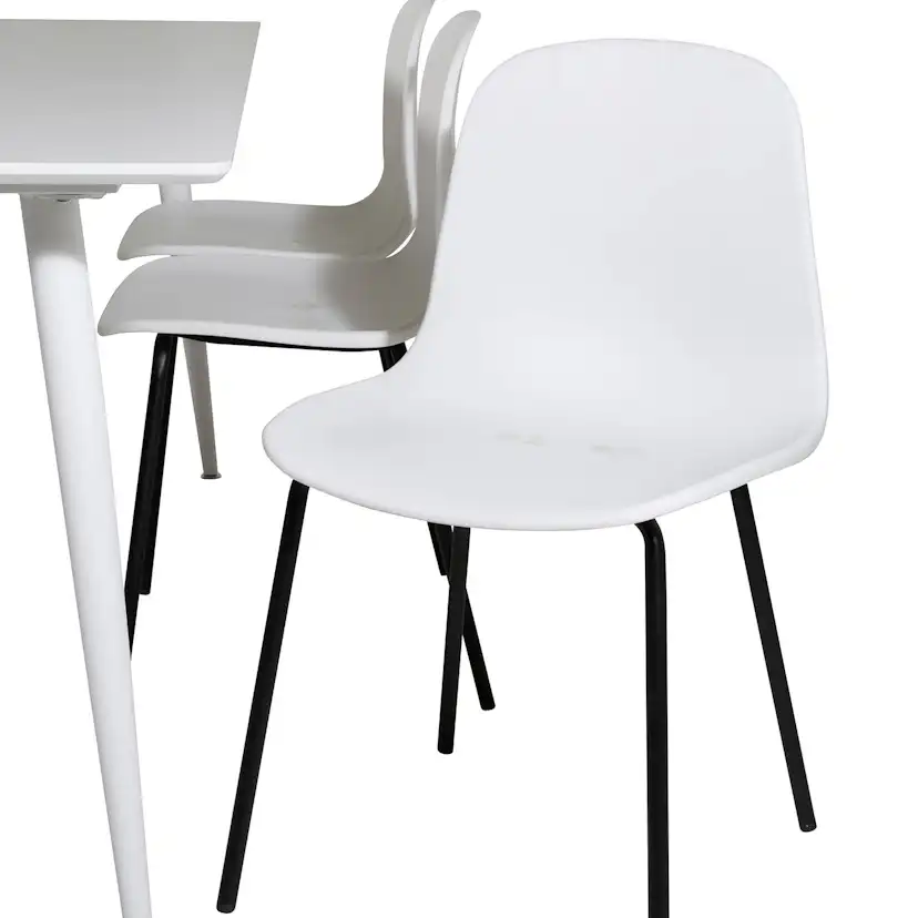 Polar table 180 cm -White top /Arctic Chair- White Plastic_6 Vit/Svart