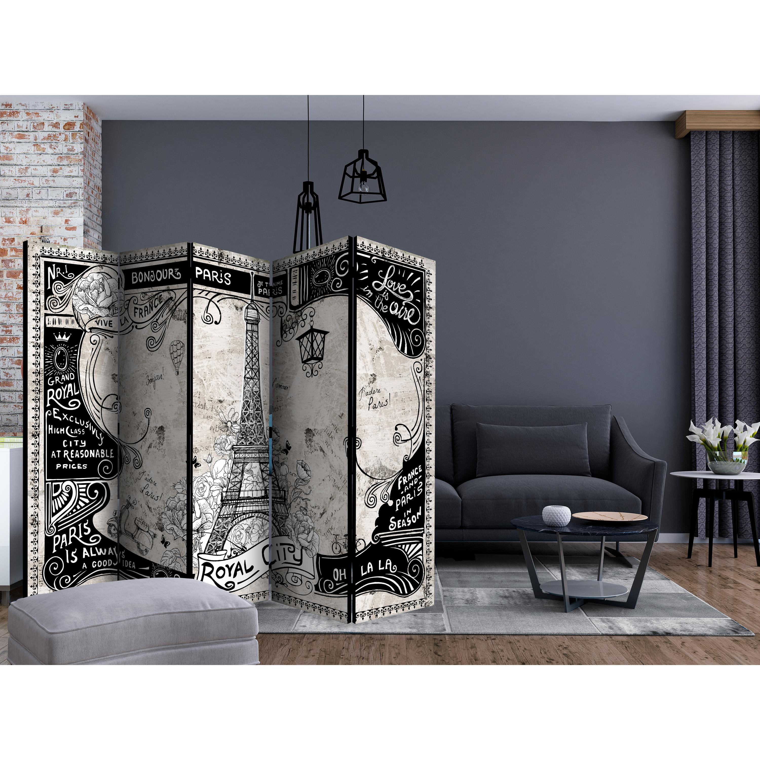 Rumsavdelare Skärmvägg Arkiio Bonjour Paris II Eiffeltornet  225x172 cm