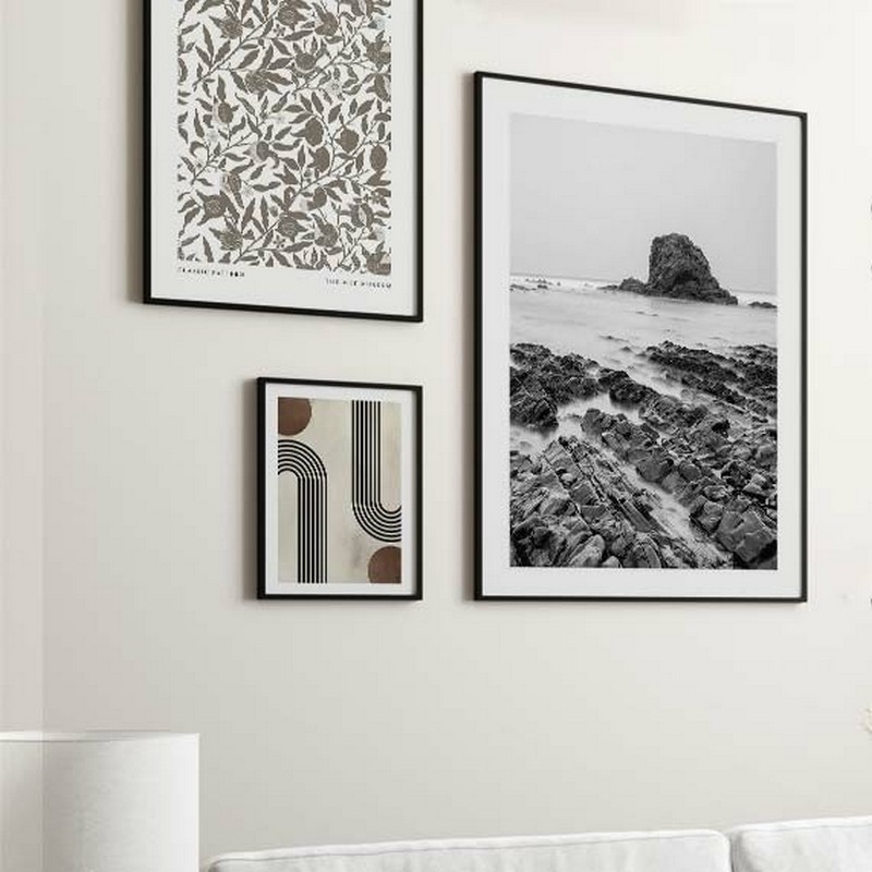 Poster Gallerix Sea Cliffs BW