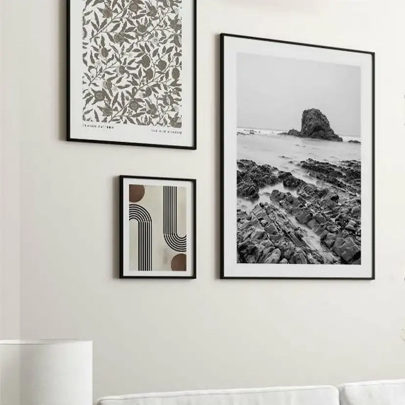 Poster Gallerix Sea Cliffs BW
