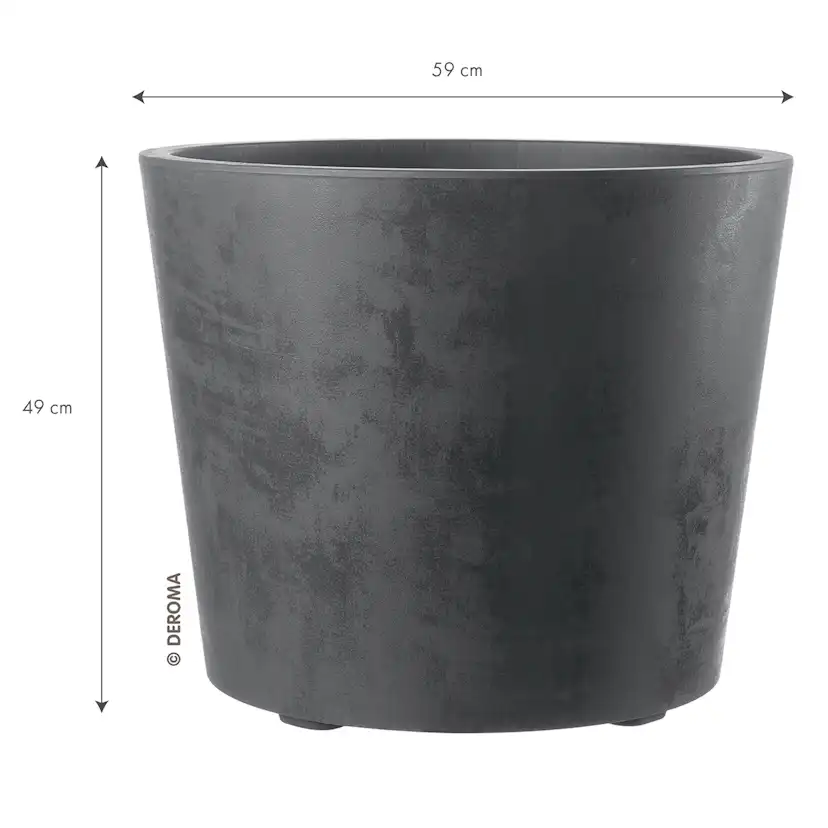 Kruka Deroma Millennium Antracit Med Hjul Rund 59 x 49 cm