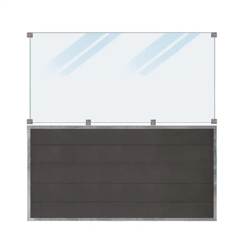 Staket PLUS Futura Komposit Frostat Glas 180×180 cm