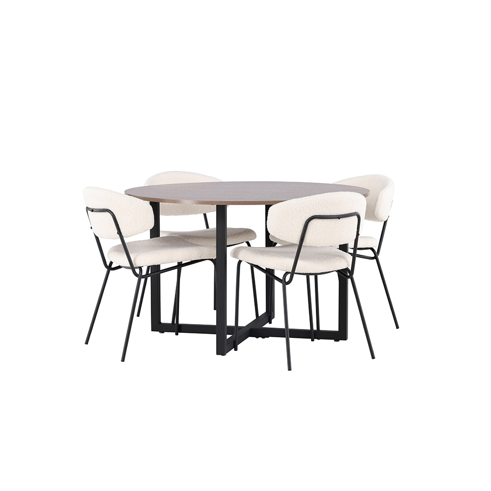 Matgrupp Venture Home Durango Ø 120 cm med 4 Chico Stolar