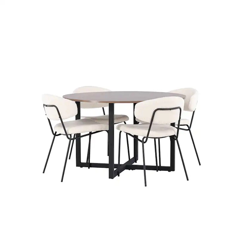 Matgrupp Venture Home Durango Ø 120 cm med 4 Chico Stolar