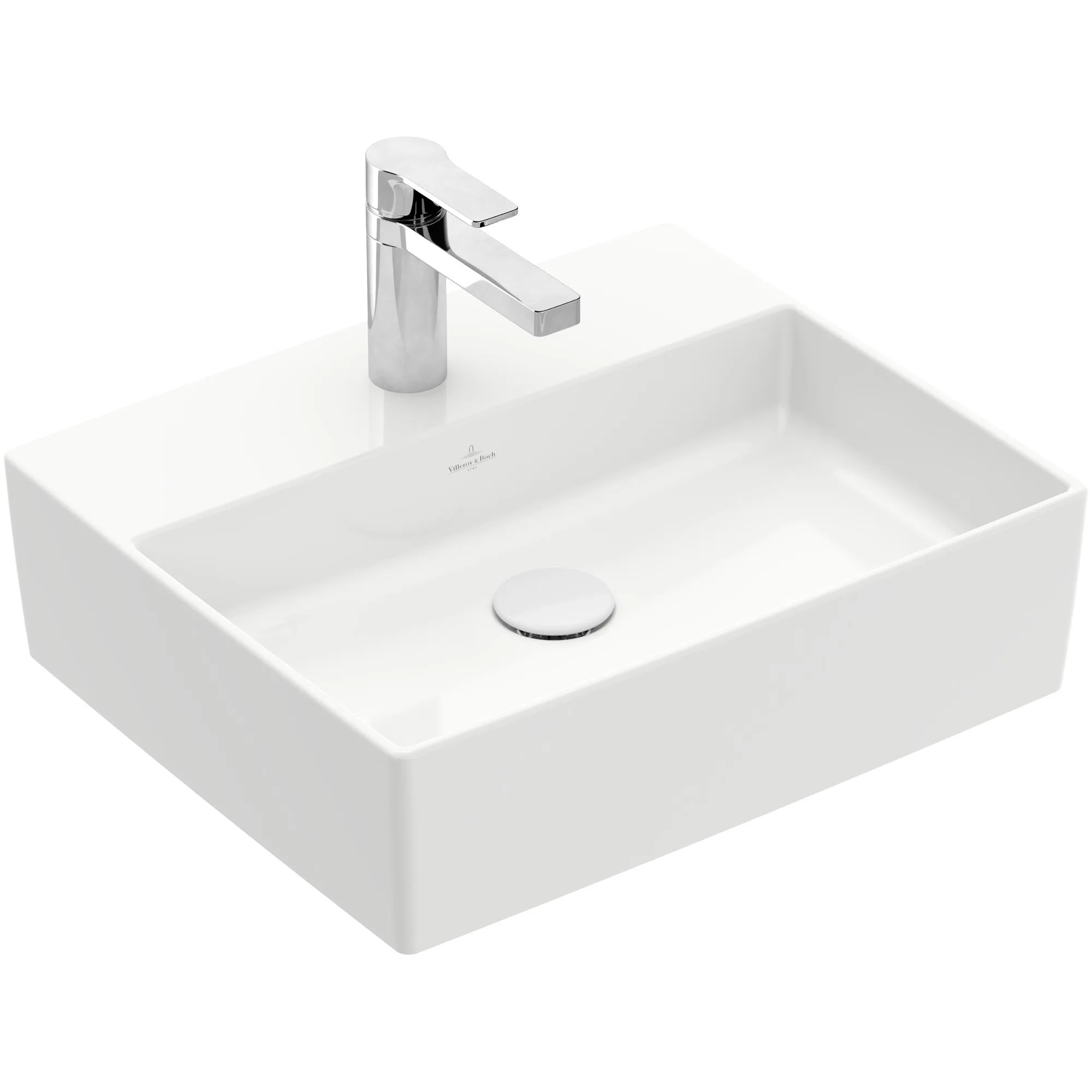 Tvättställ villeroy & Boch Memento 2.0 4A075101 Vit Alpin, Utan Bräddavlopp, 498 mm, för Trehålsblandare