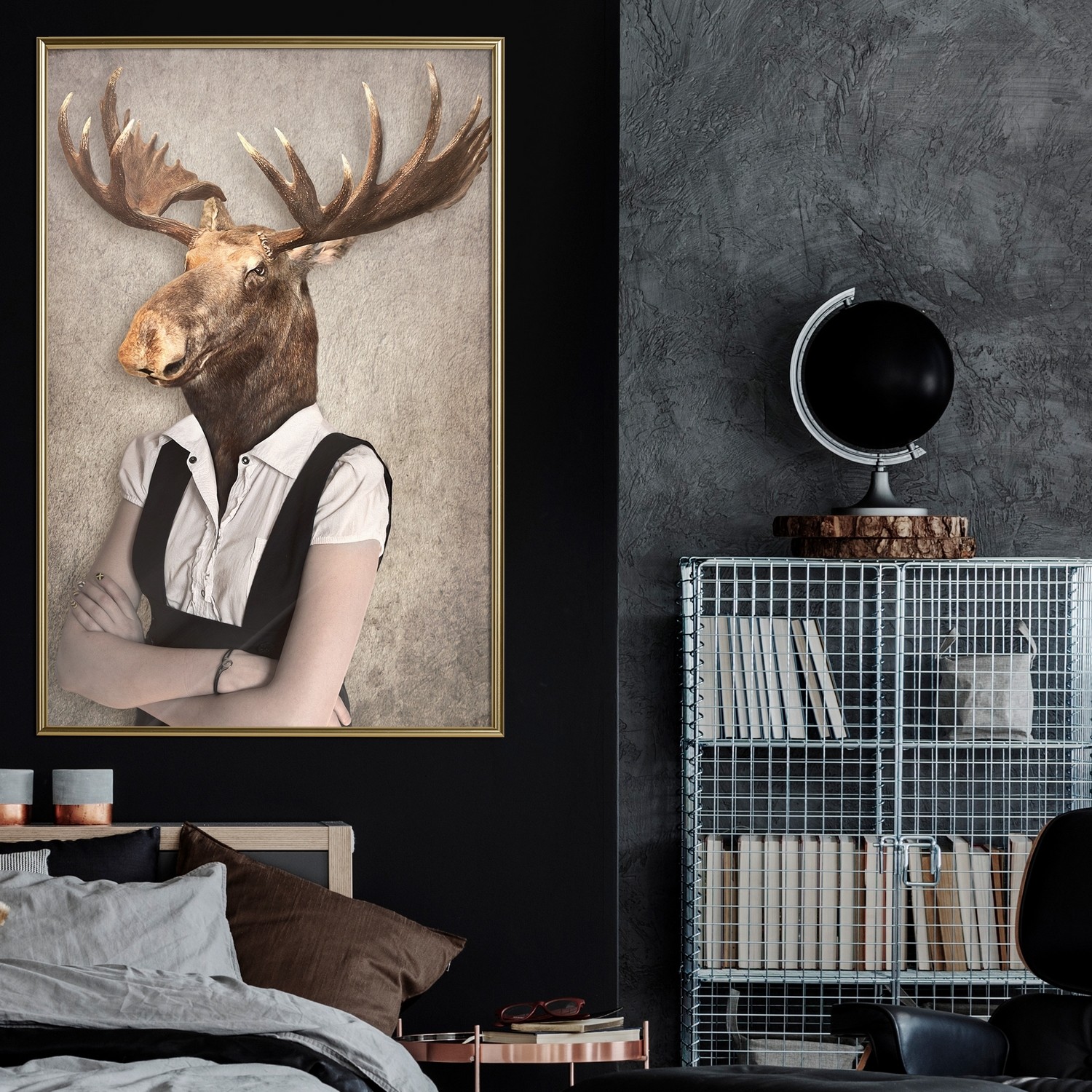 Poster Artgeist Affisch Brainy Moose