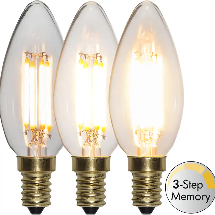 LED-lampa Star Trading E14 C35 Soft Glow 3-step Memory Dimbar 4W