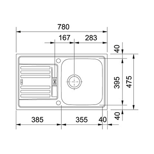Diskbänk Franke Euroform EFX 614 Vändbar