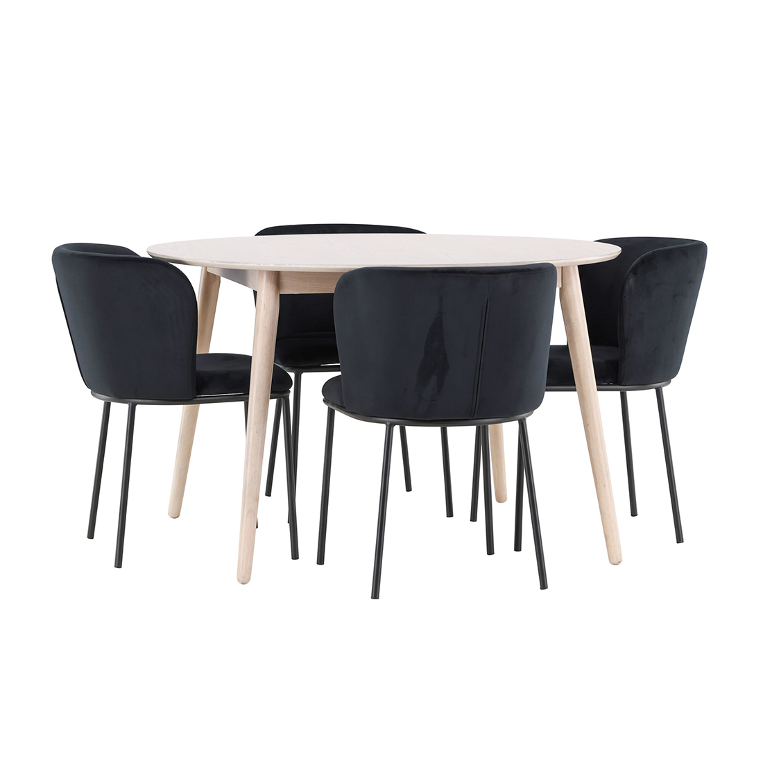 Matgrupp Venture Home Flora Ø120 cm med 4st Edina Matstolar