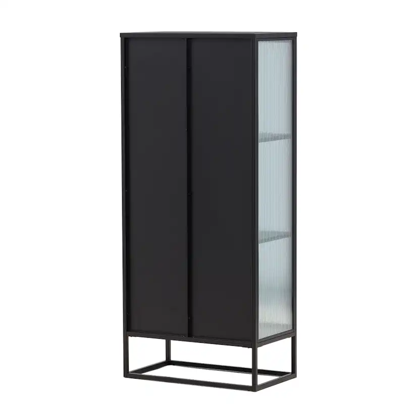 Vitrinskåp Venture Home Garis Svart Stål 160cm