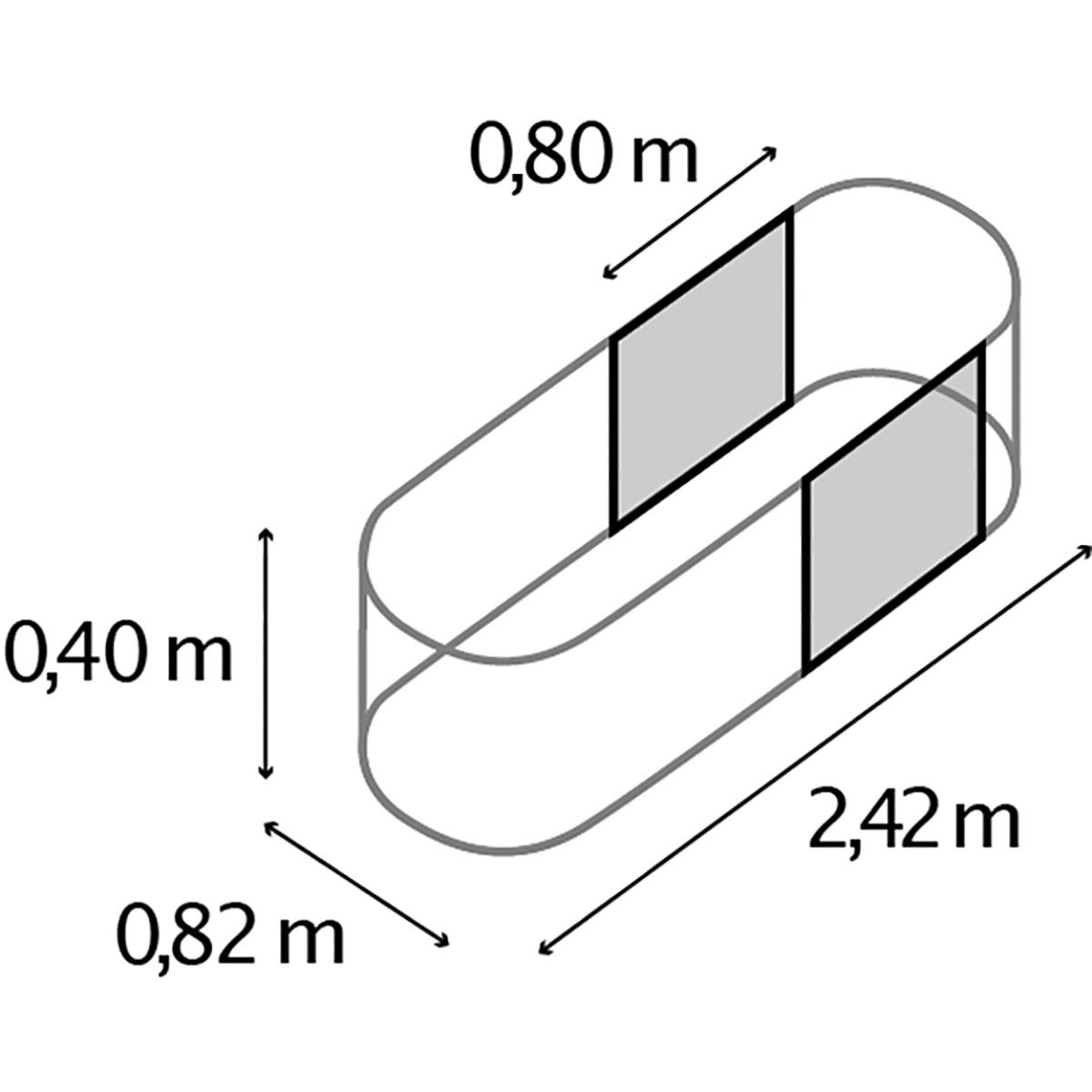 Odlingskant Vitavia Side 401 Antracit
