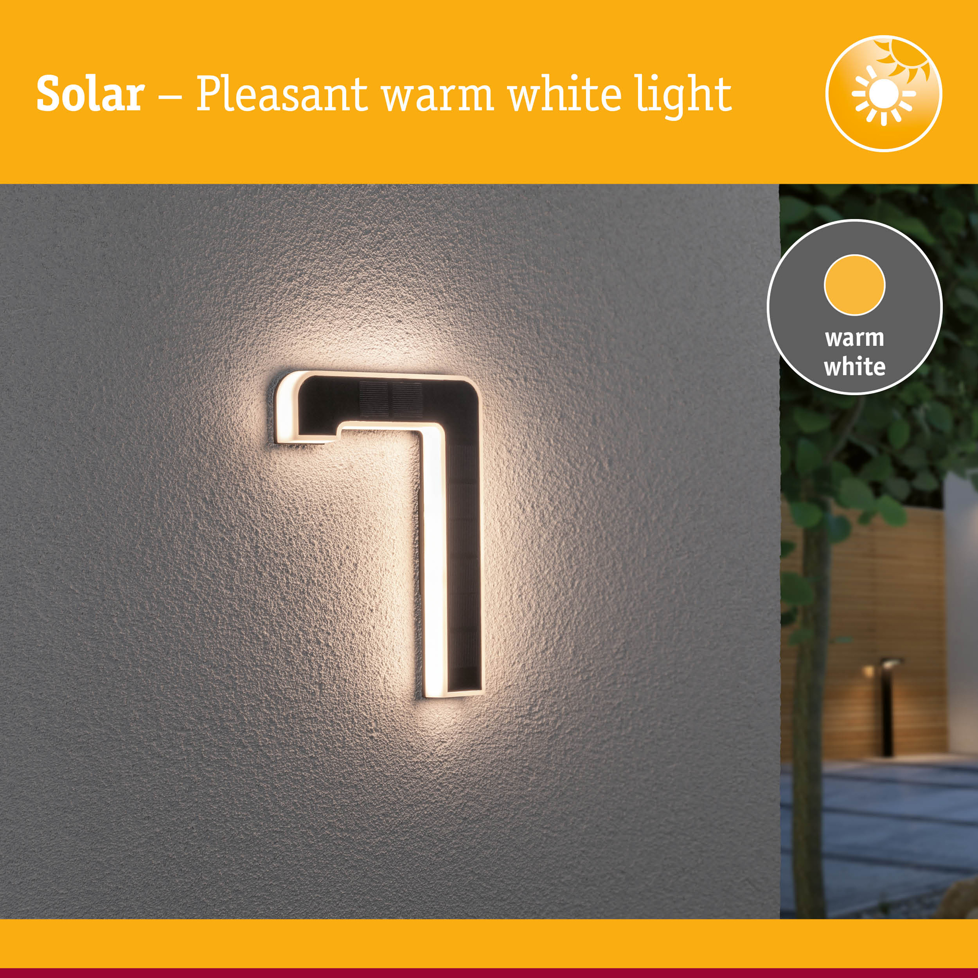 Fasadbelysning Solcell LED Paulmann Husnummer 0-9 med belysning inkl. utbytbart batteri IP44