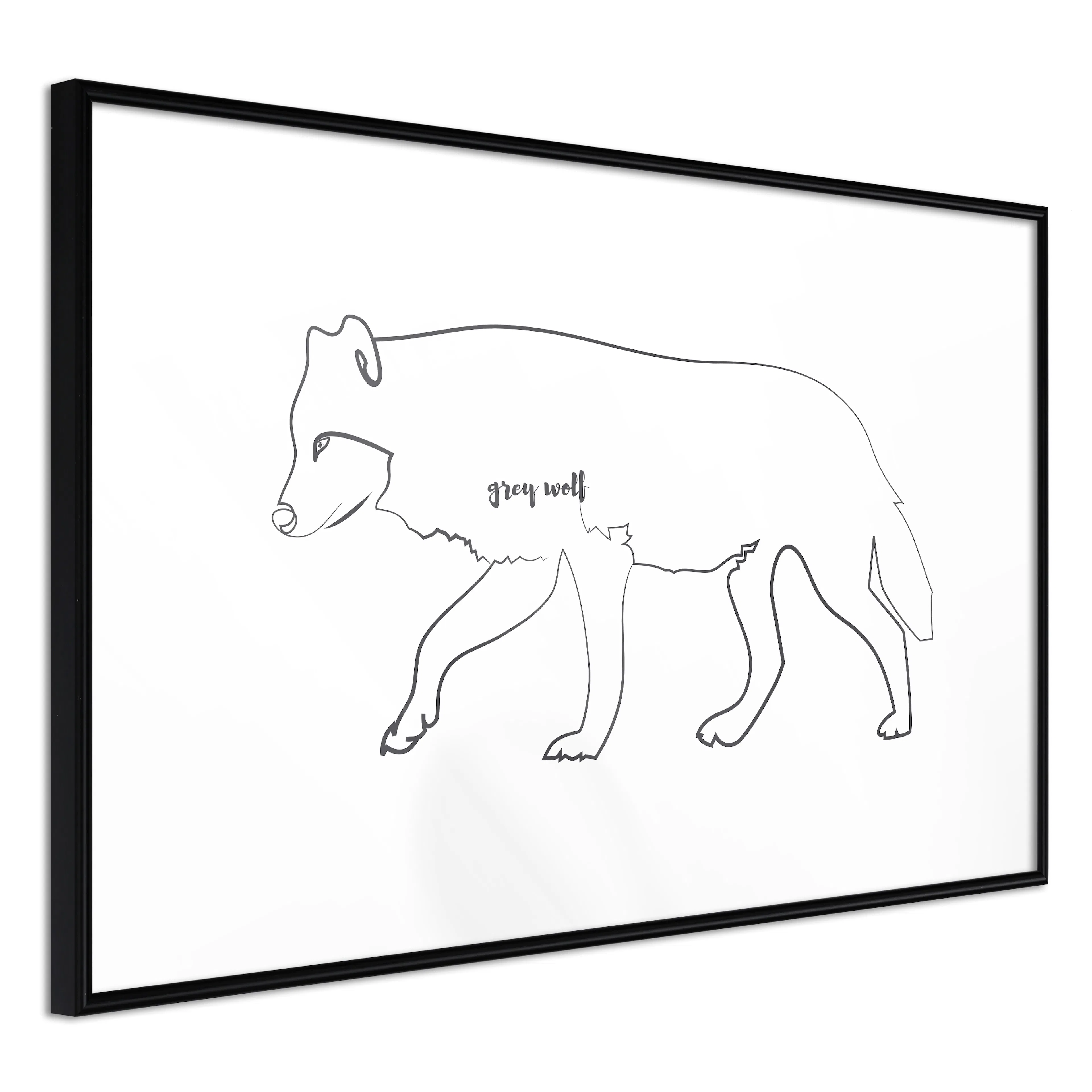 Affisch - Wolf [Poster] 30x20 Svart ram, 30x20 cm