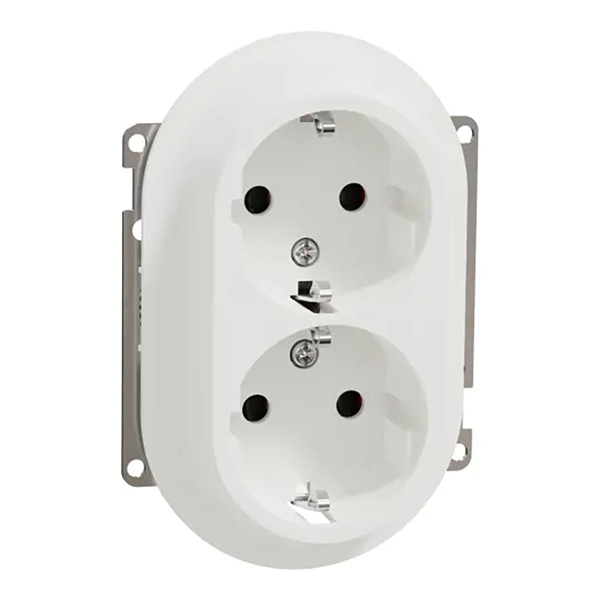 Vägguttag Elko One 2-vägs Jordad Infälld med Centrumplatta och Snabbanslutning