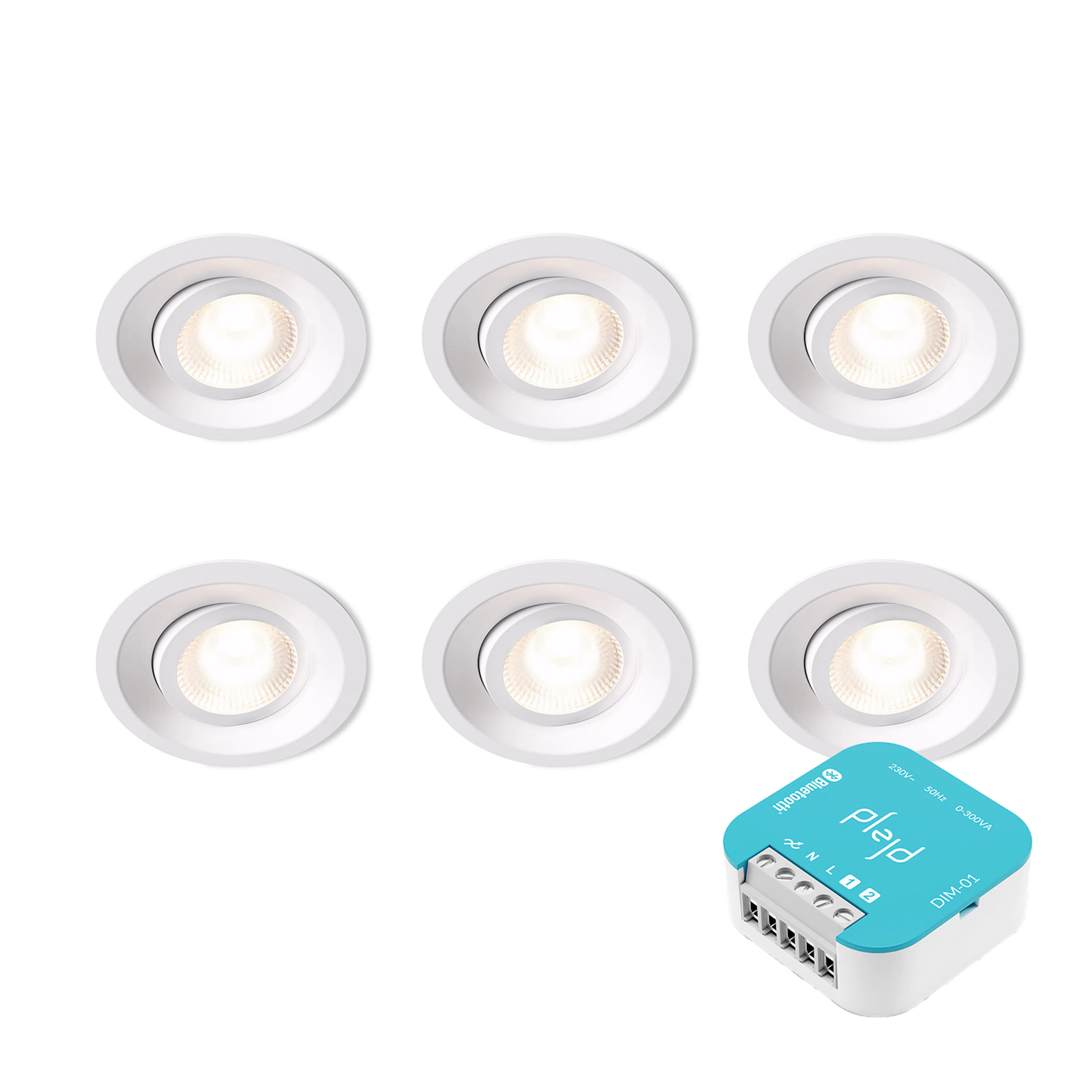 Dimmer Plejd 6-pack Downlight Tilt LED Spot DWN-01 + DIM-01