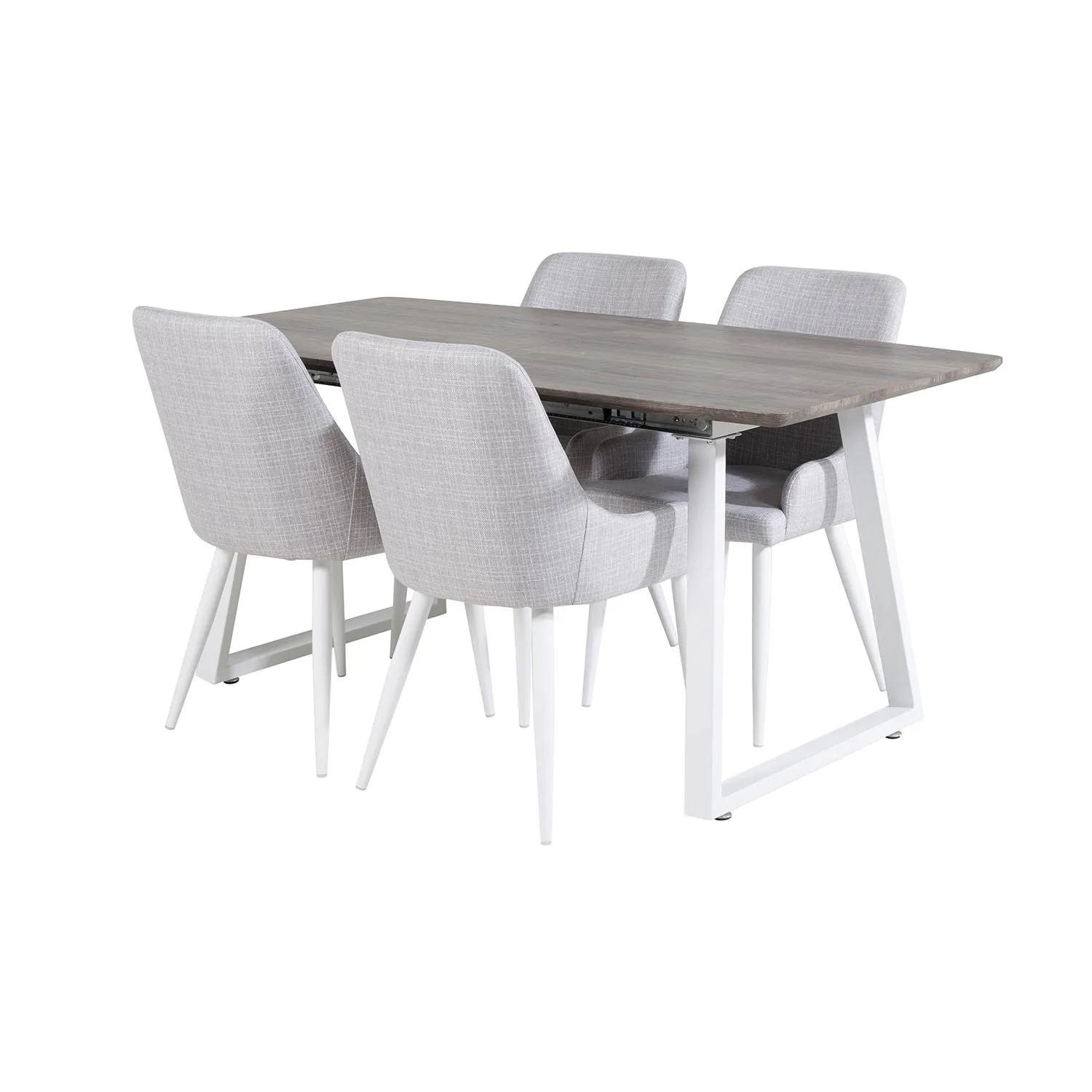 Inca Extentiontable -grå/Plaza chair-Light gråFabric_4 Grå/Vit/Ljusgrå