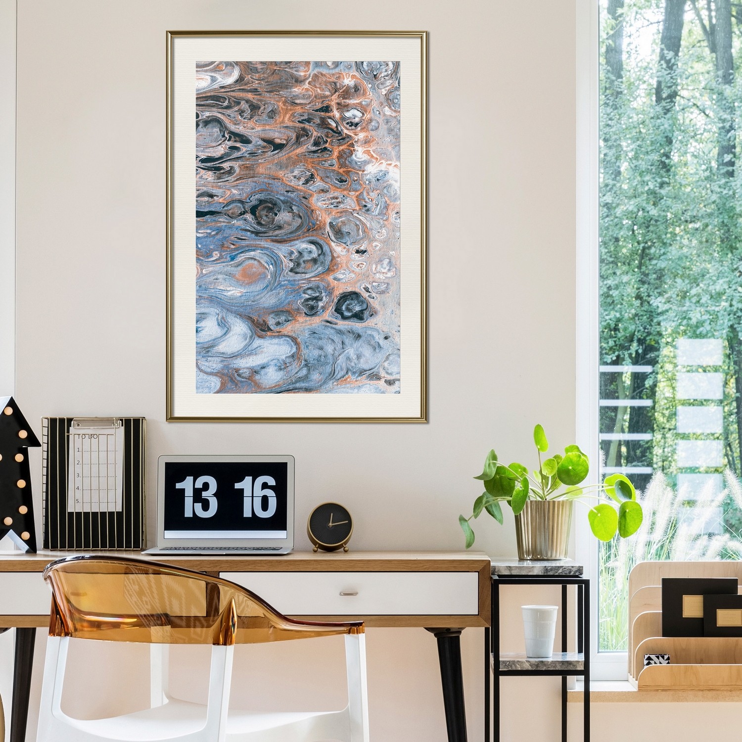 Poster Artgeist Affisch Sienna Blue Marble