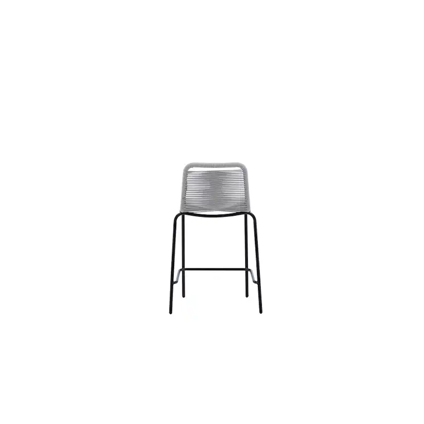Lindos Barchair Steel - Black / Svart/Ljusgrå