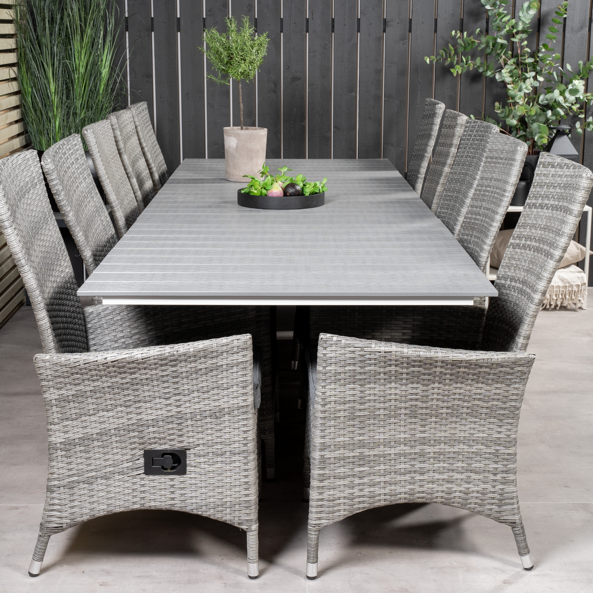 Levels Dining Table 224/324*100 - White Alu / Grey Aintwood Vit/Grå
