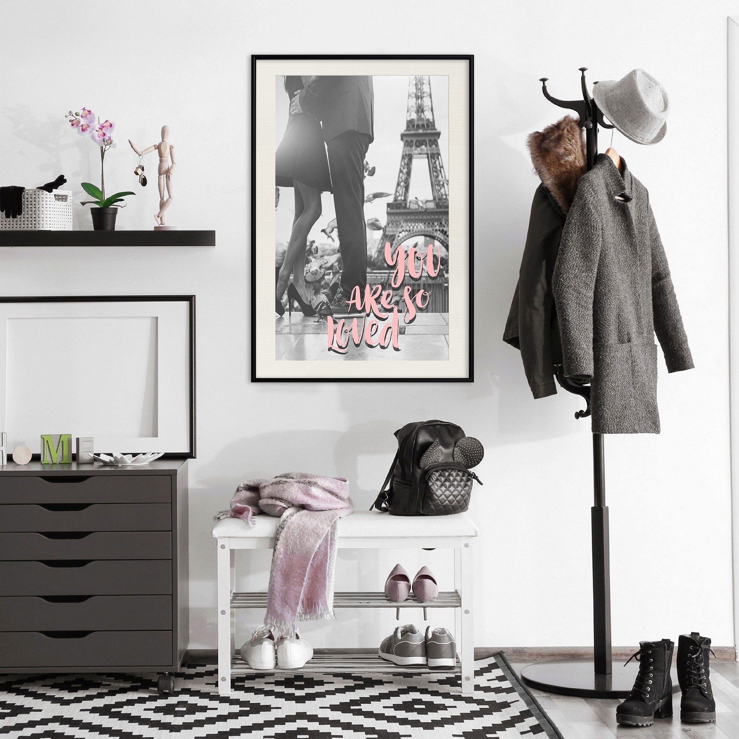 Affisch - You Are so Loved [Poster] 30x45 Svart ram med passepartout, 30x45 cm