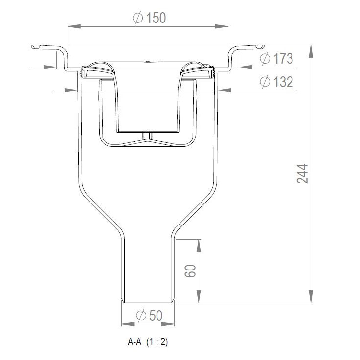 Golvbrunn Purus Brage 50 Ø150 mm