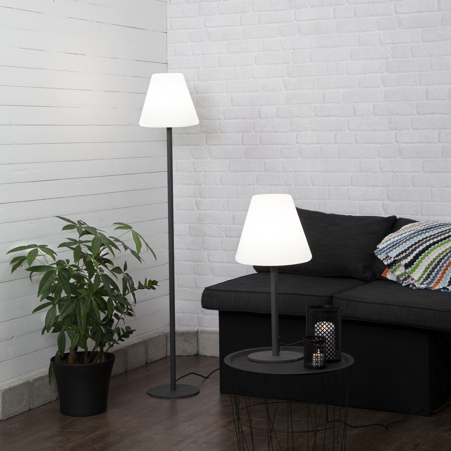 Golvlampa Star Trading GardenLight Kreta Utomhuslampa Grå