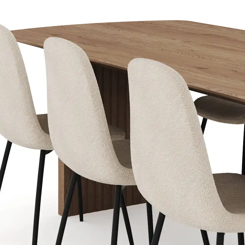 Matgrupp Bark Richeto Rektangulärt Matbord 240 cm med 6 Polar Matstol