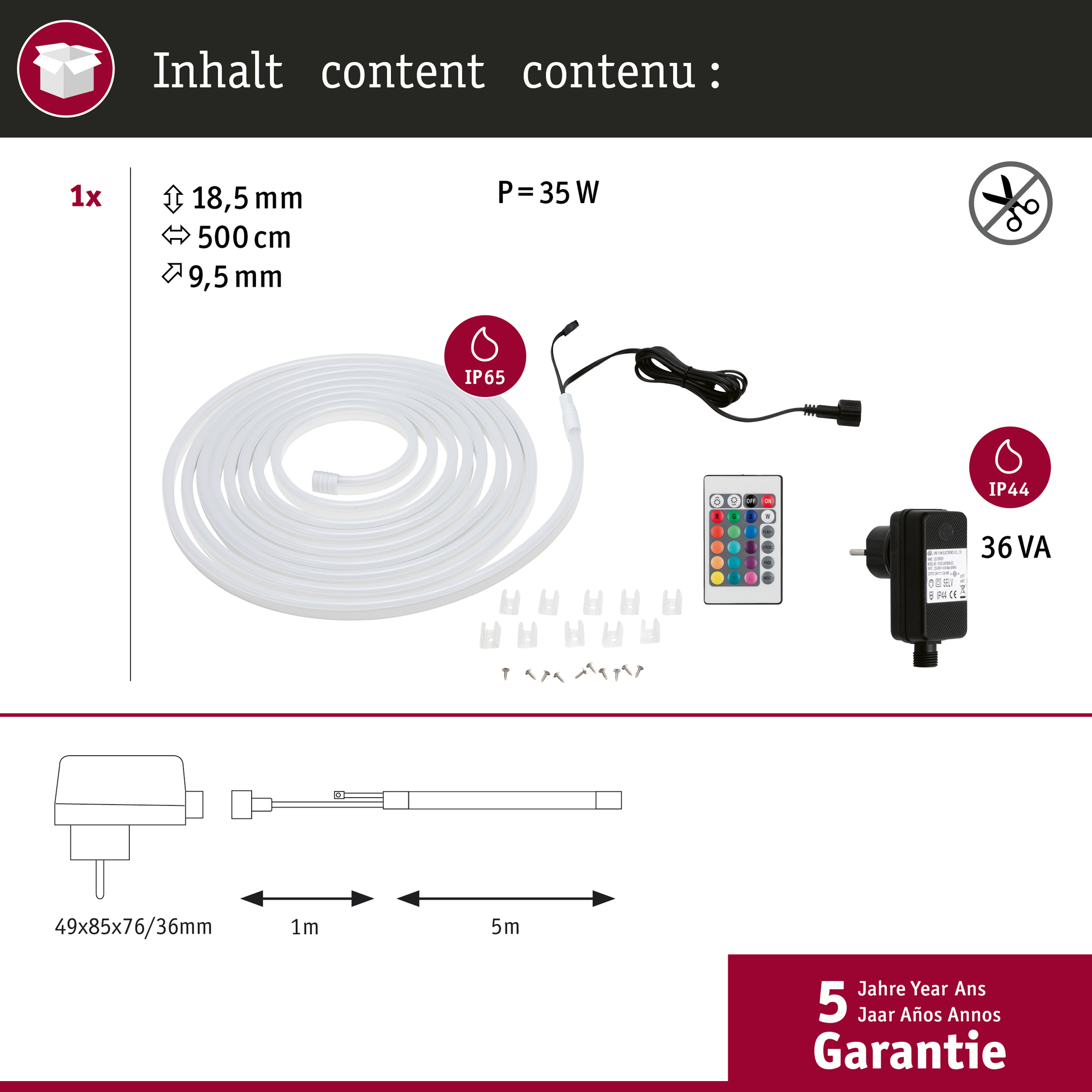 LED-strip Paulmann SimpLED Belagd Outdoor Komplett set IP65
