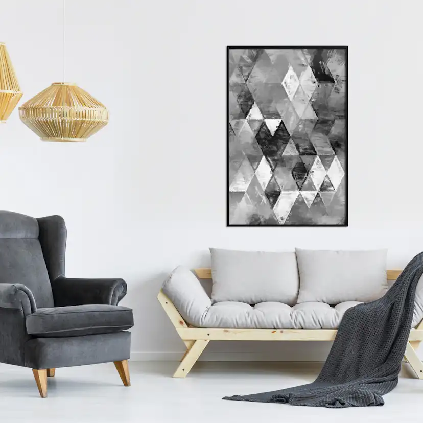 Poster Artgeist Affisch Black and White Diamonds
