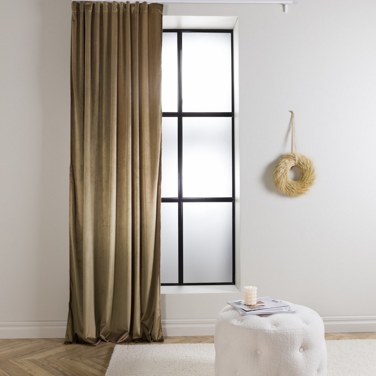 Mary Curtain Polyester/velvet - 2-pack - Brown / - 135*250 Brun