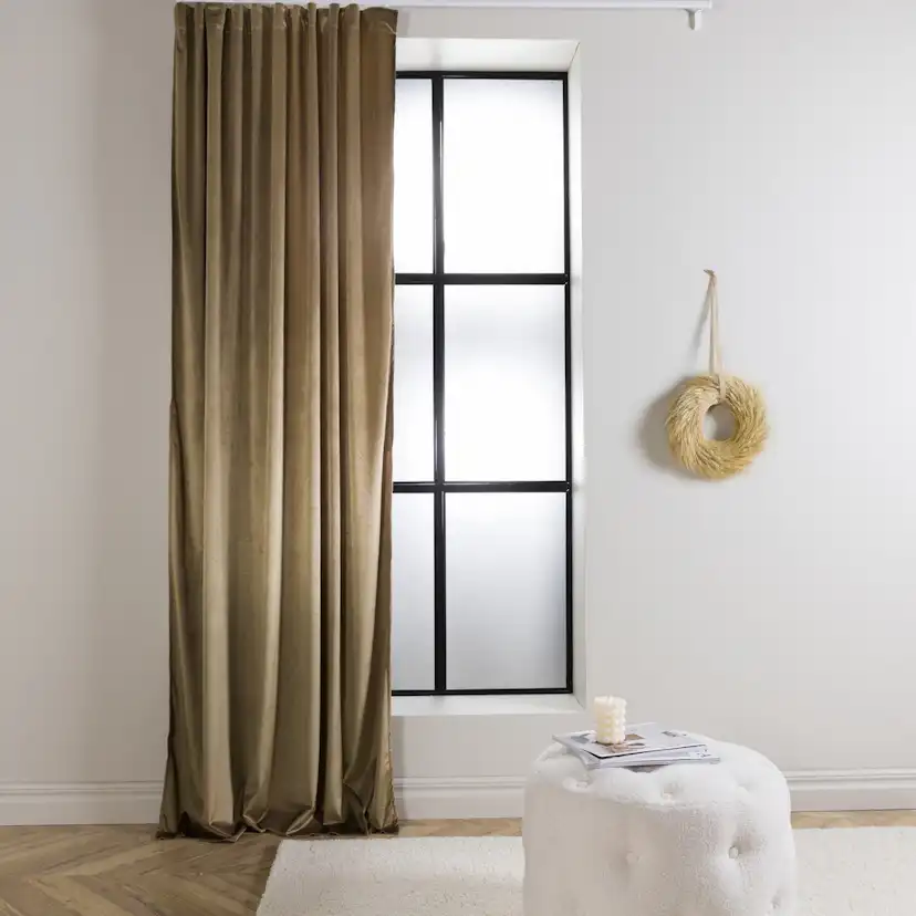 Mary Curtain Polyester/velvet - 2-pack - Brown / - 135*250 Brun