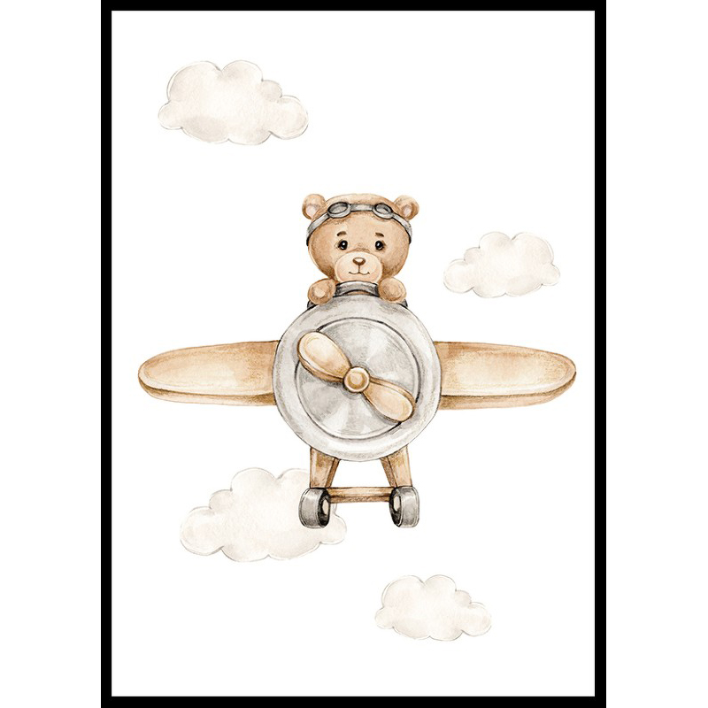 Poster Gallerix Teddy Bear In Airplane