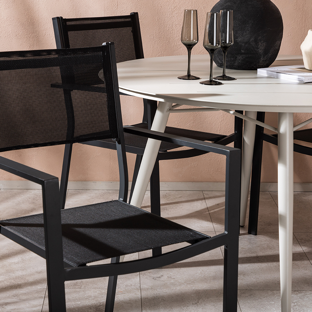 Matgrupp Venture Home Lina Ø120 cm med 4 Copacabana Stolar