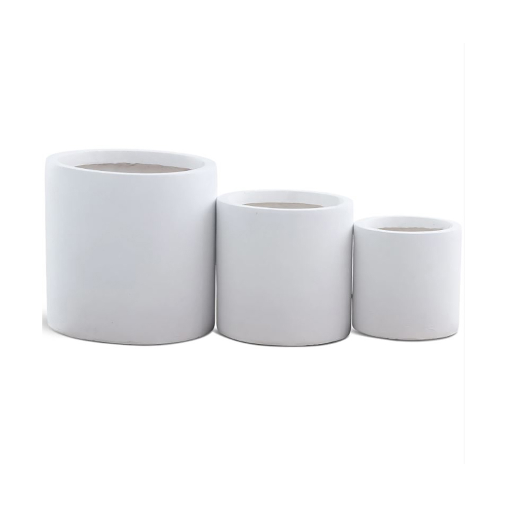 Kruka Lyfco Rund och Hög Vit 3-pack