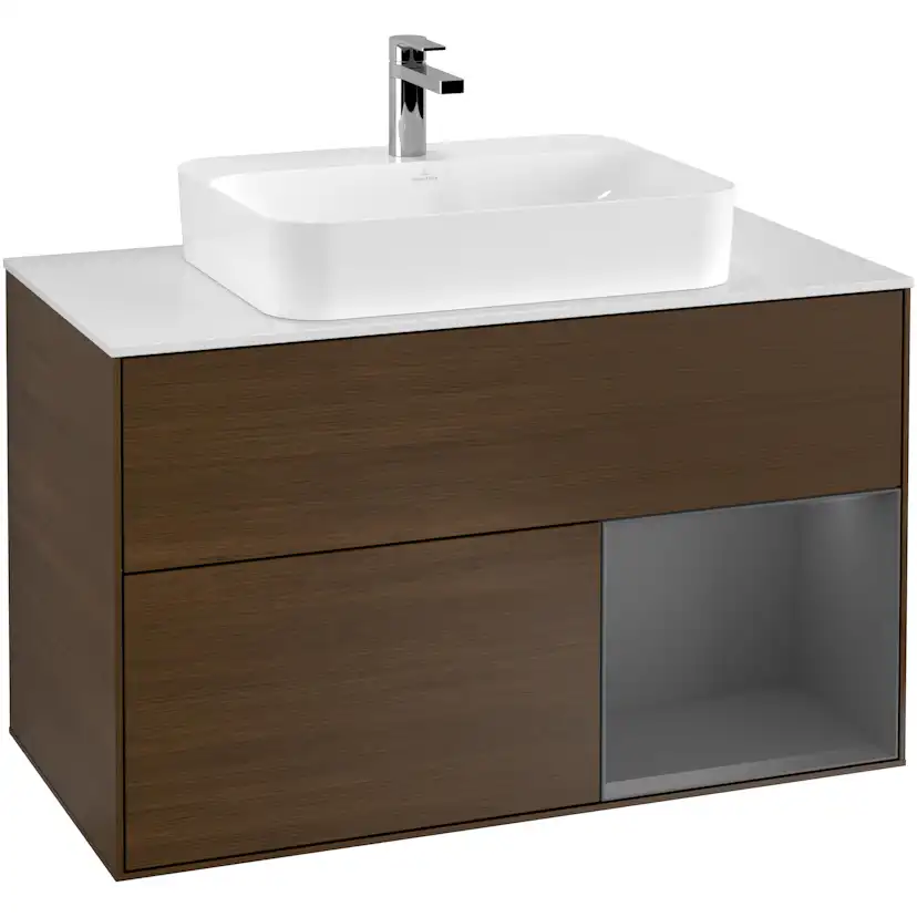 Tvättställsskåp Villeroy & Boch Finion med 2 Lådor Hylla och Bänkskiva för Ytmonterat Tvättställ